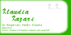klaudia kazari business card